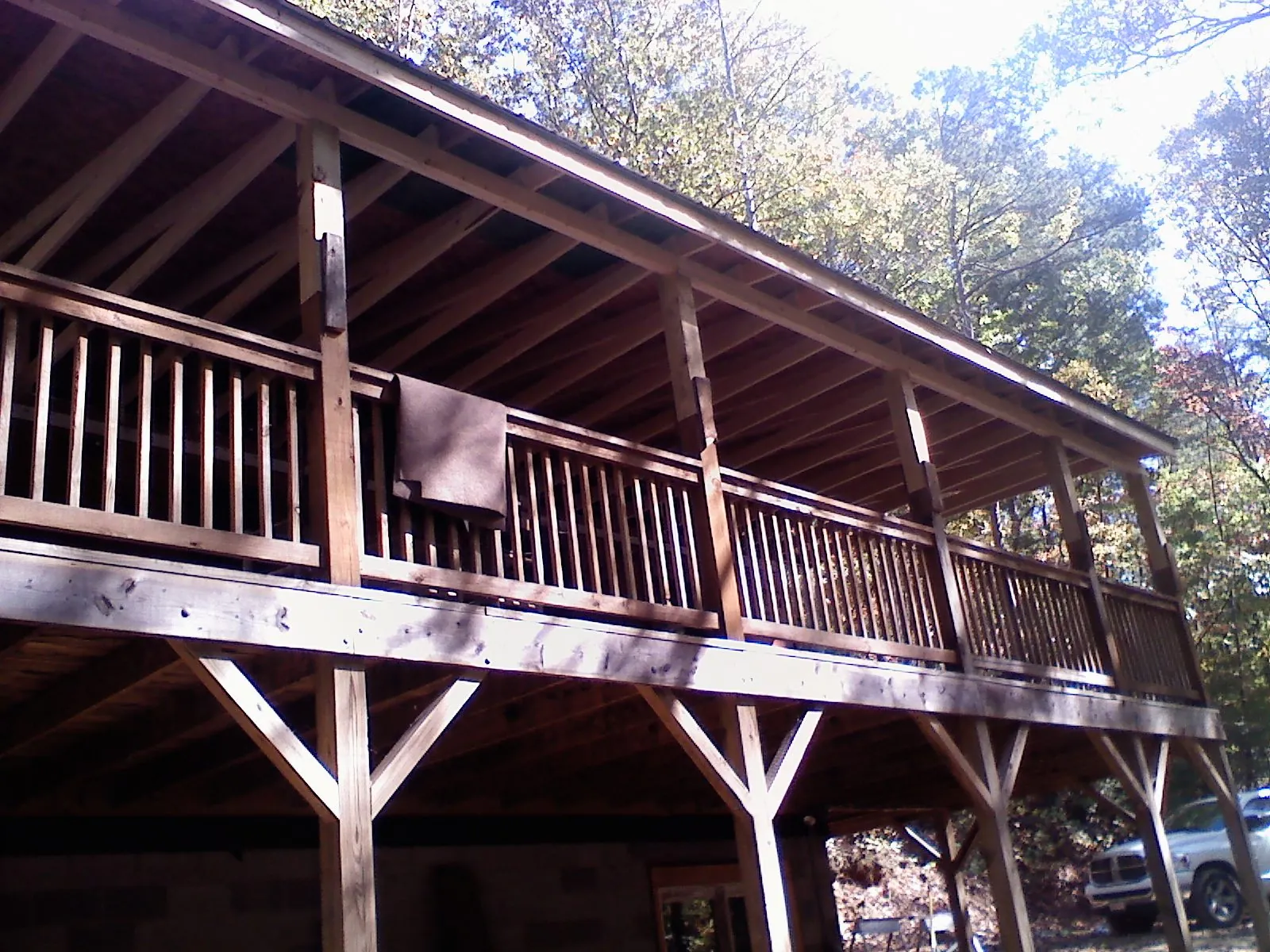 Timber framing under a new elevated porch and deck — Roof Leak Repair in Apollo by Roofing Brothers